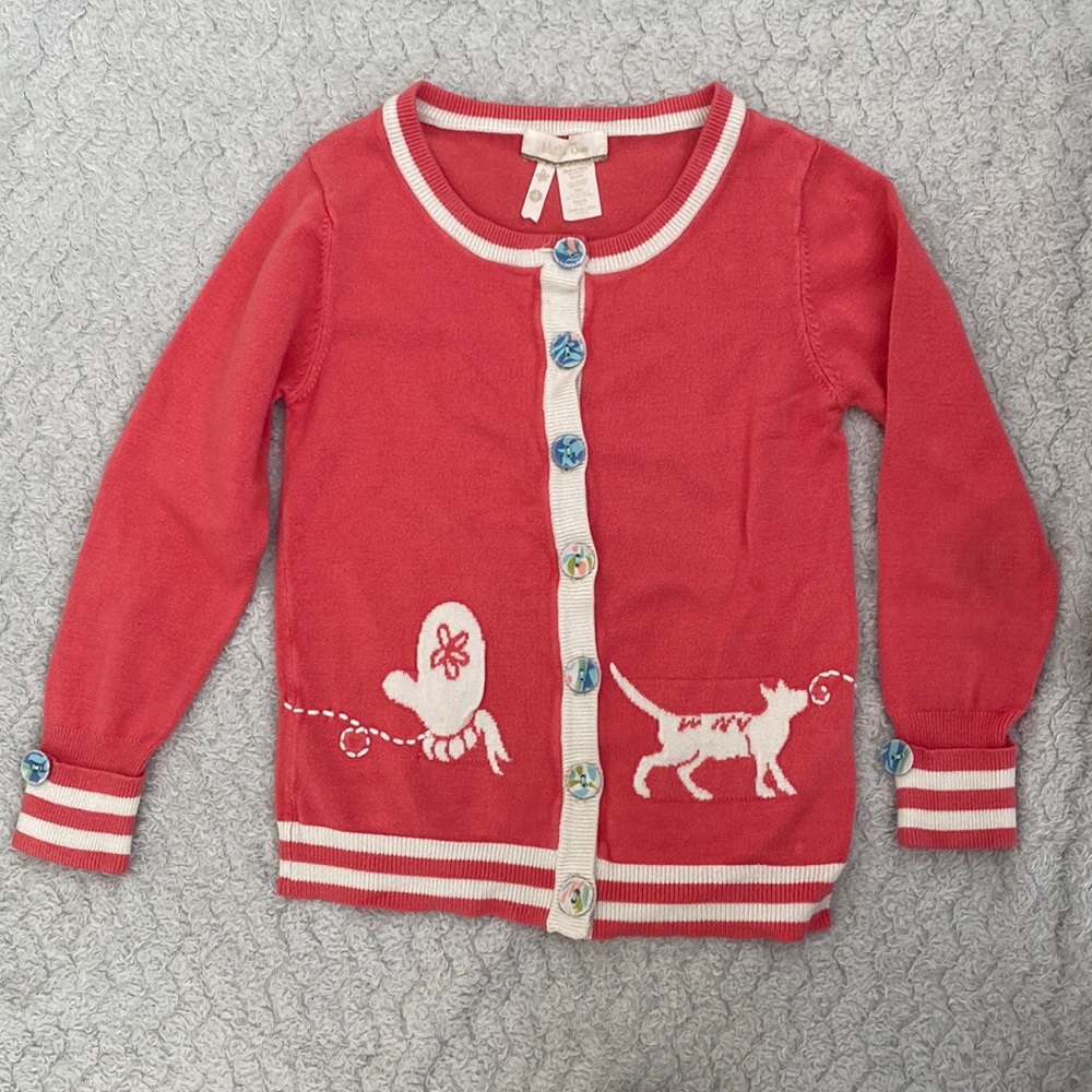 Matilda Jane Secret Fields Meow Cat Cardigan Size 4